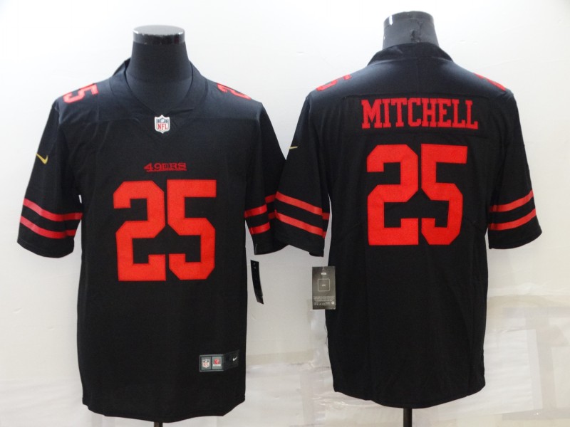 Men's San Francisco 49ers #25 Eli Mitchell Black Vapor Untouchable Limited Stitched Jersey